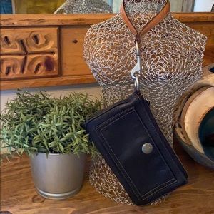 Coach Leather Wristlet-Black